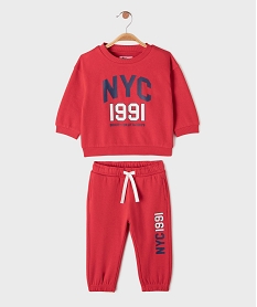 GEMO Ensemble 2 pièces sweat + jogging bébé garçon rouge standard