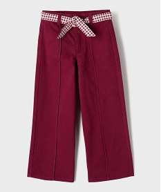 GEMO Pantalon wide leg en toile de coton avec ceinture à nouer fille - LuluCastagnette Violet