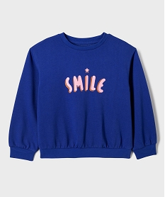 GEMO Sweat ample avec inscription poitrine fille bleu standard