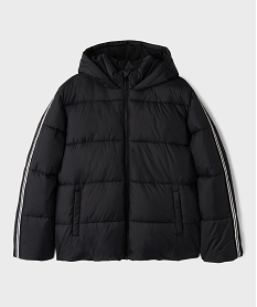 GEMO Doudoune à capuche doublée polaire garçon noir standard