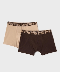 GEMO Boxer en coton stretch garçon (lot de 2) Brun