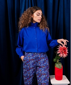 GEMO Chemise manches longues femme bleu standard