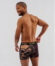 GEMO Boxer en microfibre motif tête de mort homme - Freegun marron standard