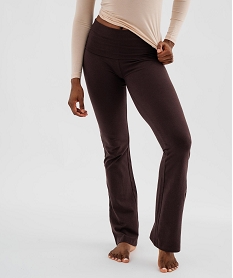 GEMO Pantalon loungewear flare femme marron fonce