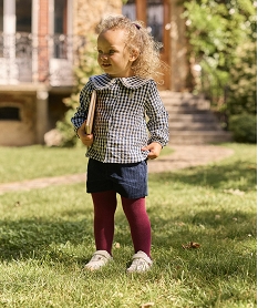 GEMO Ensemble 2 pièces short en velours + collant épais bébé fille - LuluCastagnette Bleu