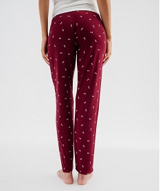 GEMO Bas de pyjama en viscose extensible coupe droite femme Rouge