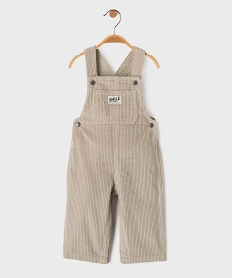 GEMO Salopette en velours côtelée à entrejambe zippé bébé garçon gris standard