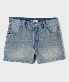 GEMO Short en jean avec perles et taille ajustable fille bleu standard