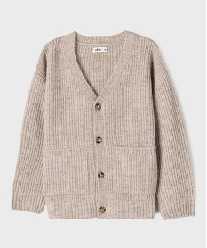 GEMO Gilet boutonné en maille garçon beige chine