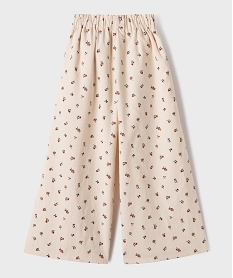 GEMO Pantalon wide leg en velours fleuri fille – LuluCastagnette Beige