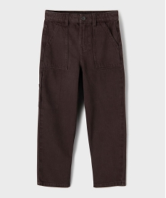 GEMO Pantalon charpentier en toile de coton garçon marron fonce