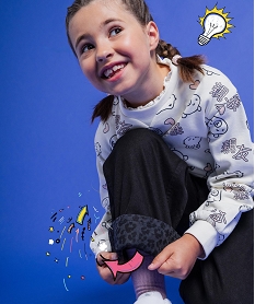GEMO Jean Straight à taille élastique fille noir standard