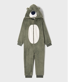GEMO Combinaison pyjama maille peluche garçon kaki standard
