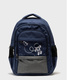 GEMO Sac à dos multipoche imprimé avec trousse assortie enfant Bleu