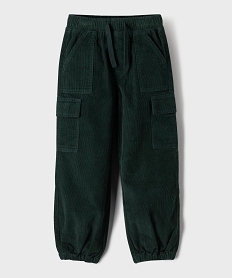 GEMO Pantalon jogger en velours côtelé garçon Vert