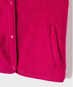 GEMO Veste sans manches en sherpa à boutons pression fille rose vif