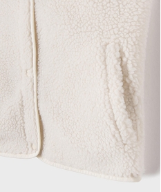 GEMO Veste sans manches en sherpa à boutons pression fille blanc standard