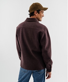 GEMO Surchemise en flanelle épaisse et extensible à coupe droite homme marron fonce
