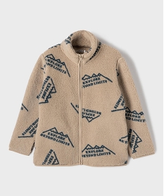 GEMO Sweat zippé polaire garçon Beige