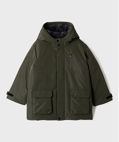 GEMO Parka à capuche avec doublure douillette garçon kaki standard
