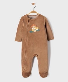 GEMO Pyjama en velours ouverture devant à motif renard bébé garçon marron standard