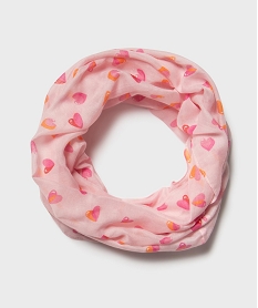 GEMO Foulard tour de cou à motifs coeurs fille Rose