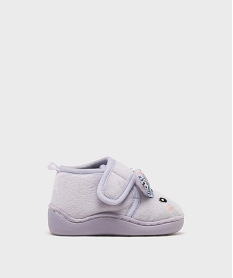 GEMO Chaussons montants à scratch en velours imprimés bébé fille Violet