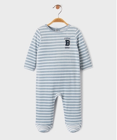 GEMO Pyjama en velours rayé bébé garçon Bleu