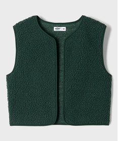 GEMO Gilet sans manches en maille sherpa fille Vert