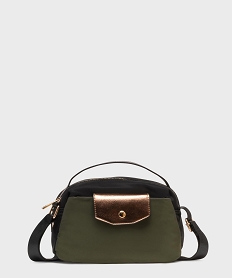 GEMO Sac à main rectangle en toile avec bandoulière femme Vert