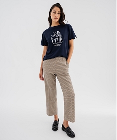 GEMO Pantalon de tailleur 78e droit à carreaux femme - LuluCastagnette Brun