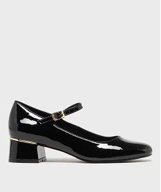 GEMO Escarpins vernis à talon large et bride femme - Valentina Baldano noir standard