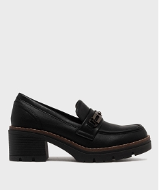 GEMO Mocassins avec bijou métallique sur semelle crantée femme - Valentina Baldano noir standard