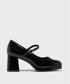 GEMO Babies à talon haut et semelle plateforme vernies femme noir standard