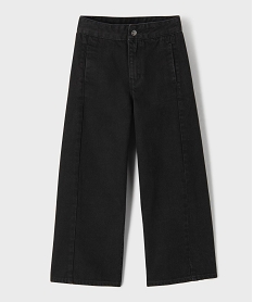 GEMO Jean wide leg en denim 100 % coton fille noir standard