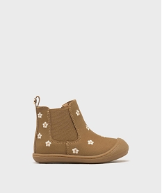 GEMO Boots Chelsea à fleurs brodées bébé fille - LuluCastagnette marron standard