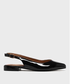 GEMO Escarpins slingback à bout pointu et talon plat femme - Follow Me noir standard