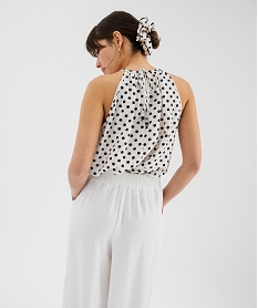blouse sans manches en viscose a pois femme blanc blousesL880201_3