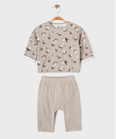 GEMO Ensemble 2 pièces sweat + pantalon côtelé bébé gris standard