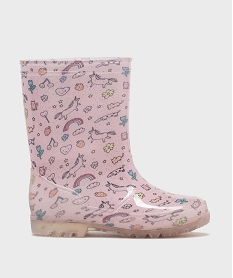 GEMO Bottes de pluie imprimées et pailletées fille - Lovely Wings Rose