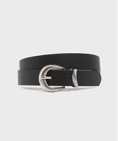 GEMO Ceinture à boucle en métal ciselé femme noir standard