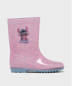 GEMO Bottes de pluie à semelle crantée imprimées fille - Stitch & Angel rose standard