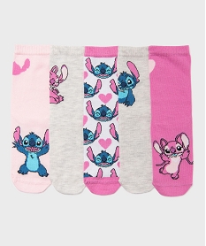 GEMO Chaussettes tige haute imprimées fille - Stitch (lot de 5 paires) rose standard