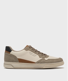 GEMO Baskets basses de ville à lacets à tige grainée homme - Urban Steps blanc standard