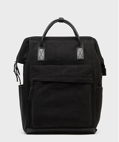 GEMO Sac à dos ordinateur en velours côtelé homme noir standard