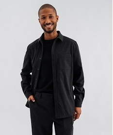 GEMO Chemise manches longues en flanelle homme Gris