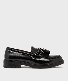 GEMO Mocassins à épaisse semelle crantée et bout amande femme - Follow Me noir standard