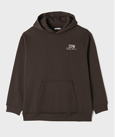 GEMO Sweat à capuche ado garçon marron fonce