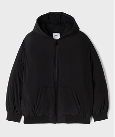 GEMO Blouson à capuche déperlant doublé polaire garçon noir standard