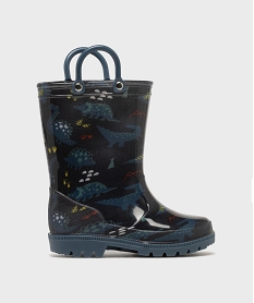 GEMO Bottes de pluie à motifs dinosaures à anses garçon - 5 Miles Bleu